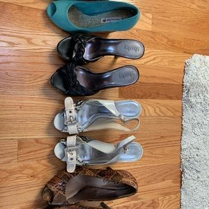 4 pairs of peep toe heels!